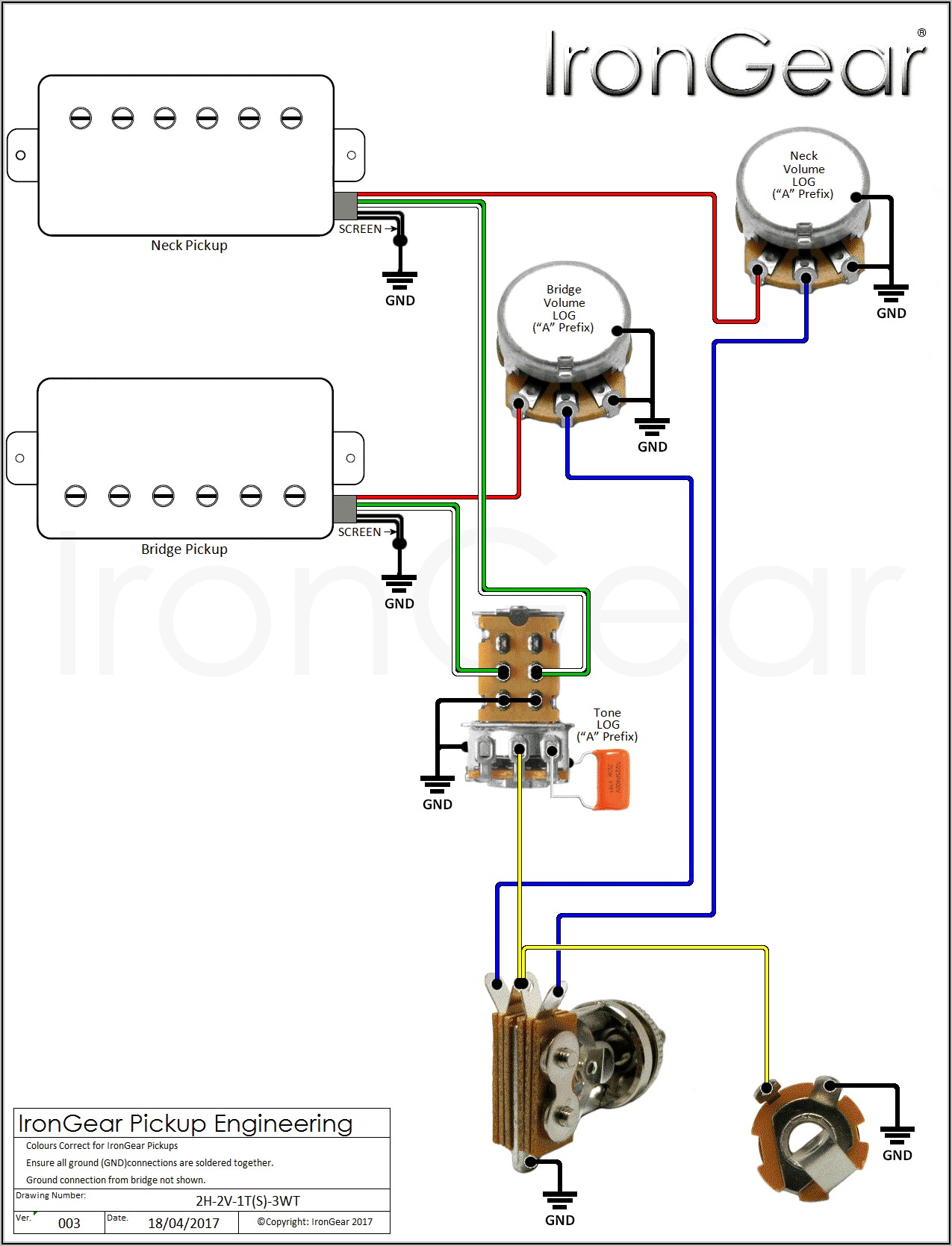 Guitar Wiring Diagrams 2 Pickups 3 Way Switch