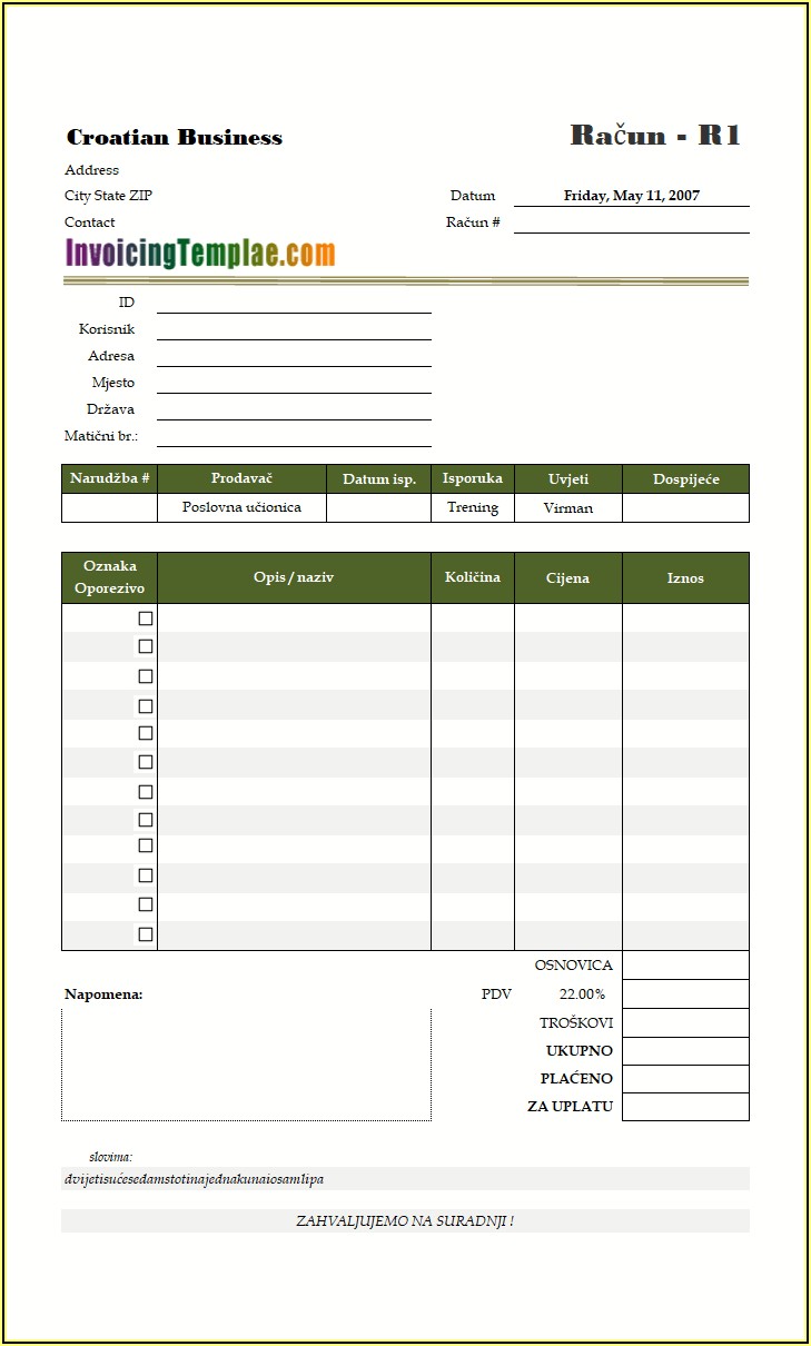 Independent Contractor Invoice Template South Africa