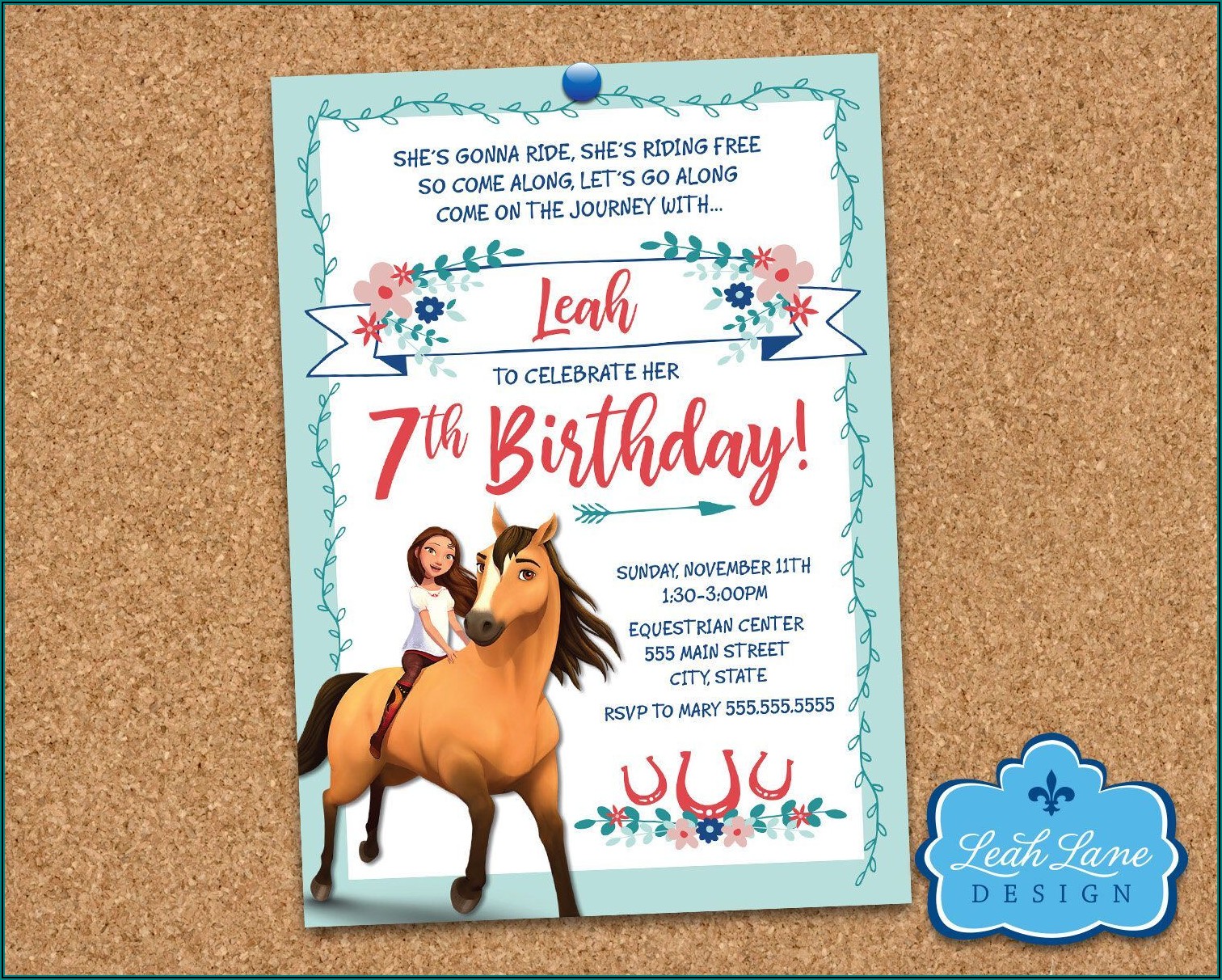 Spirit Riding Free Birthday Invitations