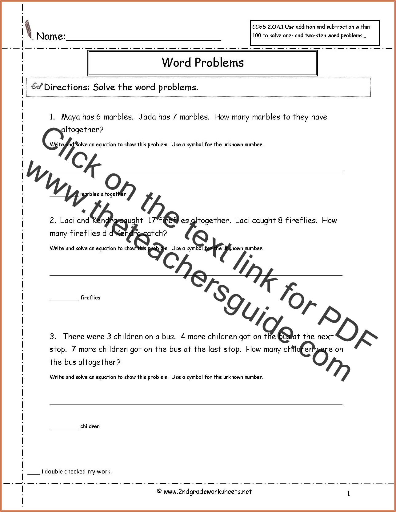  2nd Grade Math Money Word Problems Worksheets Free Worksheet Resume 