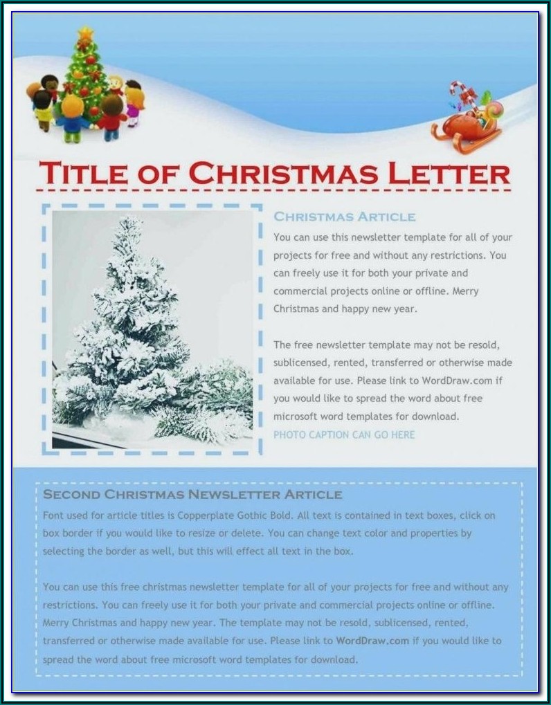 Christmas Newsletter Templates Free Microsoft Word Newsletter 