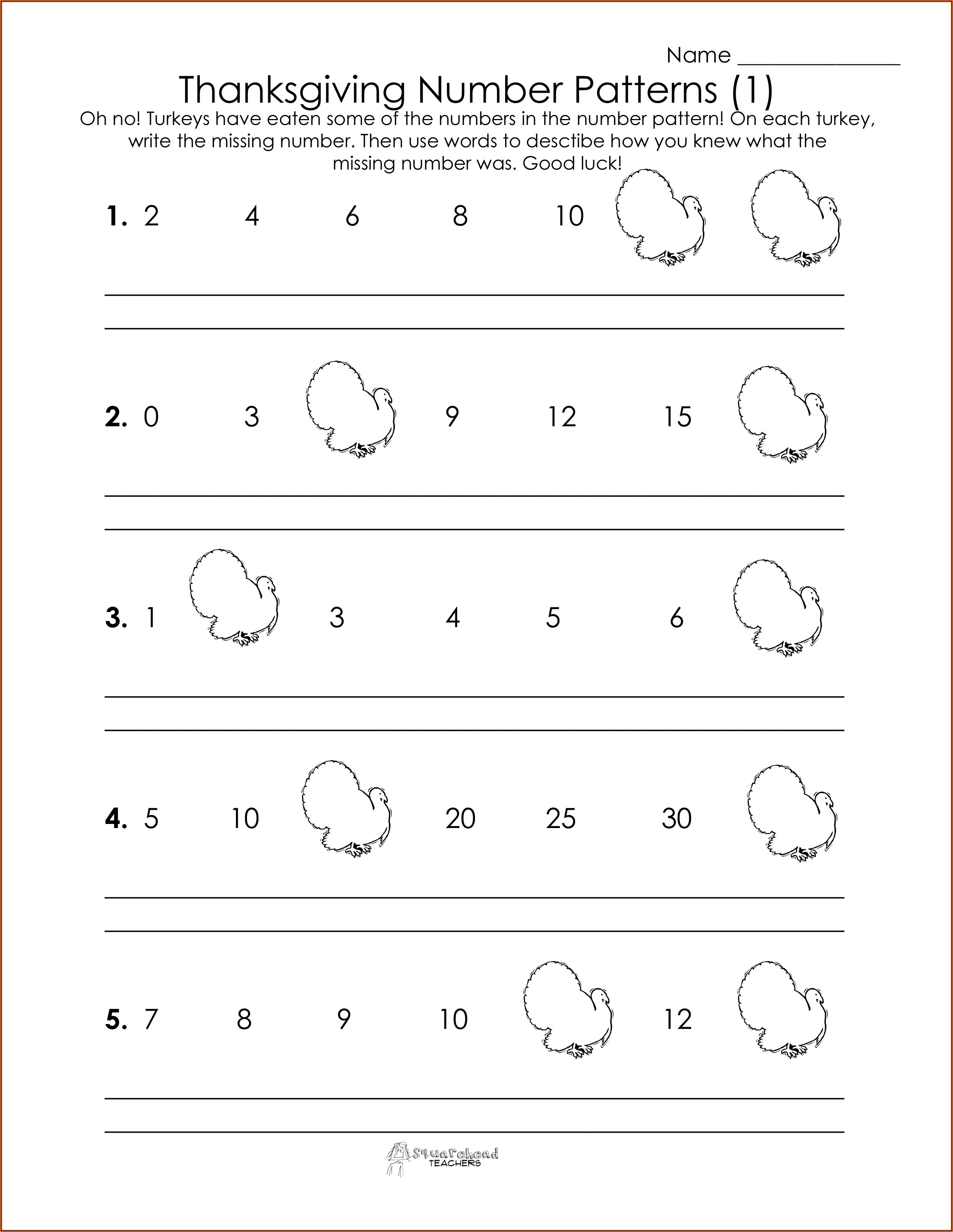 Dads Worksheets Number Patterns