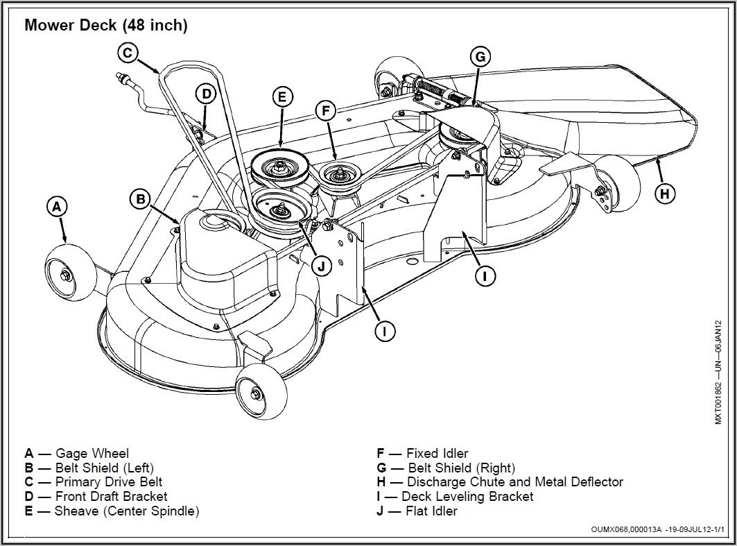 john deere l120 deck parts diagram