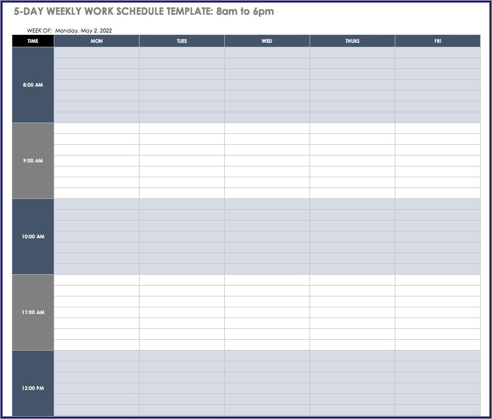 Work Schedule Format Word Templates Resume Template Collections 