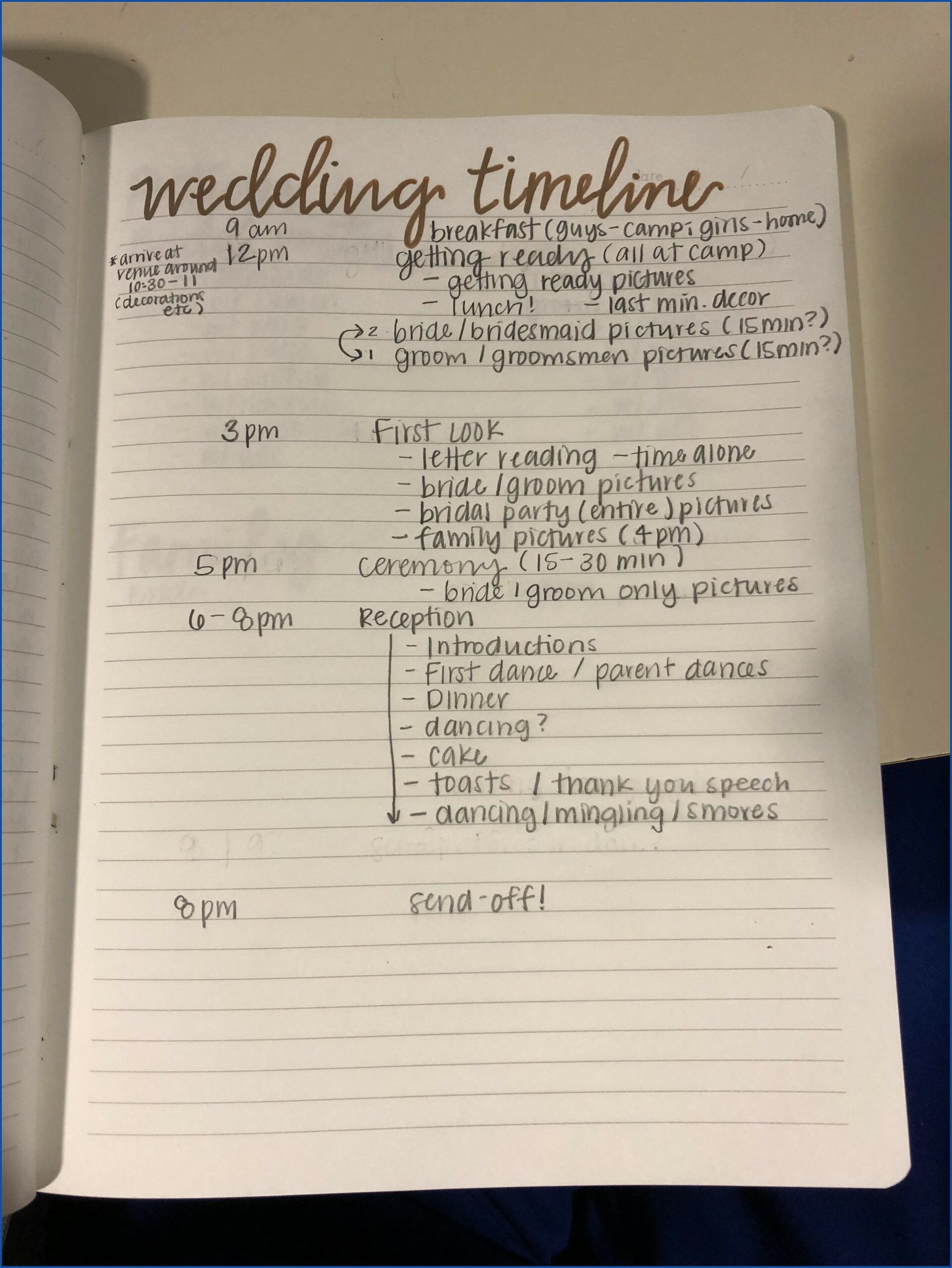 Wedding Day Timeline 3pm Ceremony No First Look Timeline Resume 