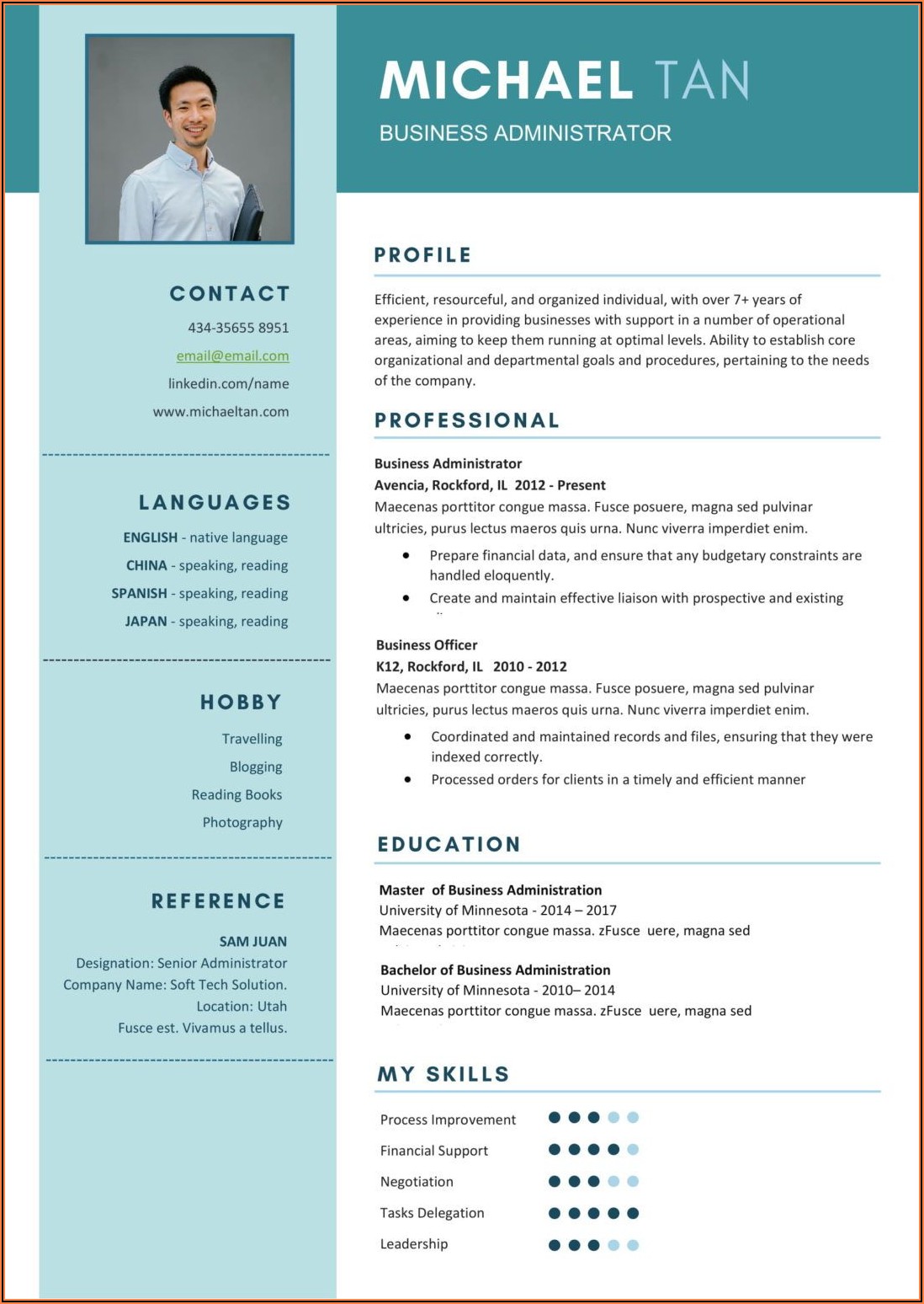 professional resume template free download