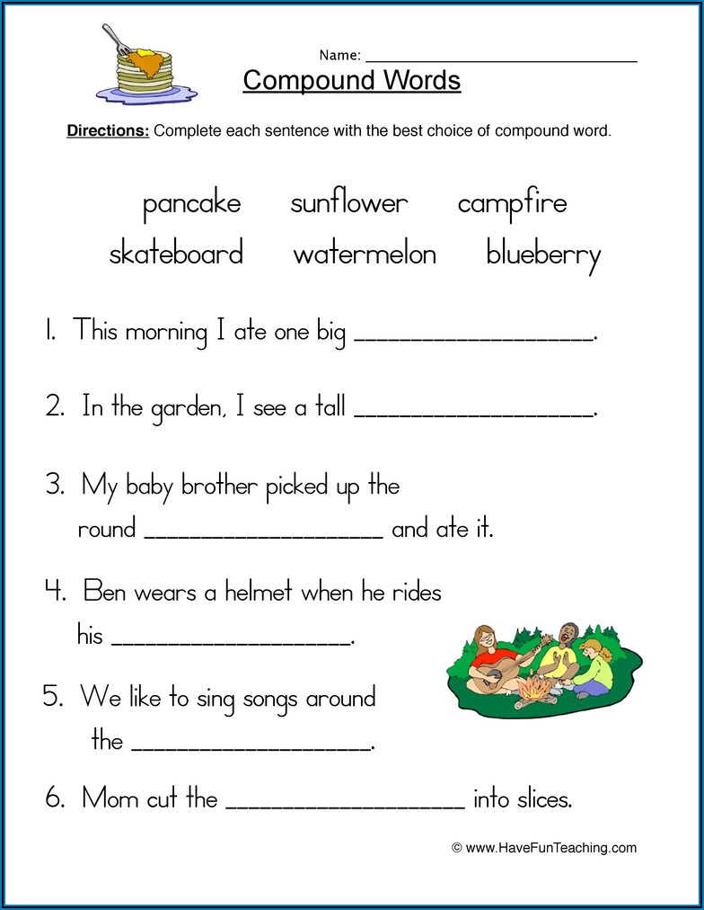 Compound Words Exercise For Class 4 Worksheet Resume Template 