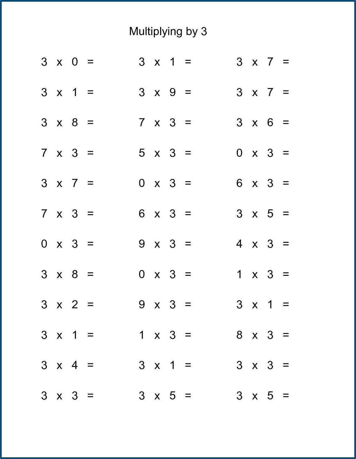 Math Times Tables Worksheets 3rd Grade Worksheet Resume Template 