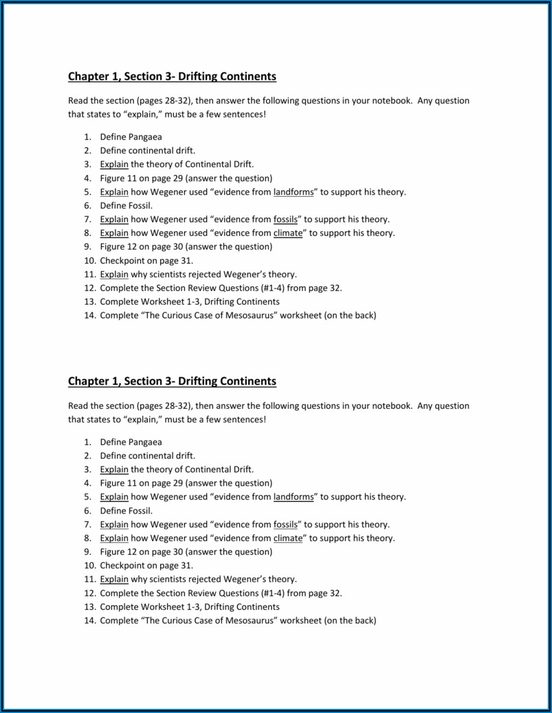 Theory Of Plate Tectonics Worksheet Answer Key Section 3 Worksheet Resume Template