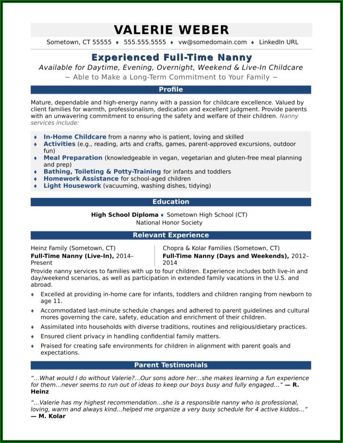 Housekeeper Resume Templates Free