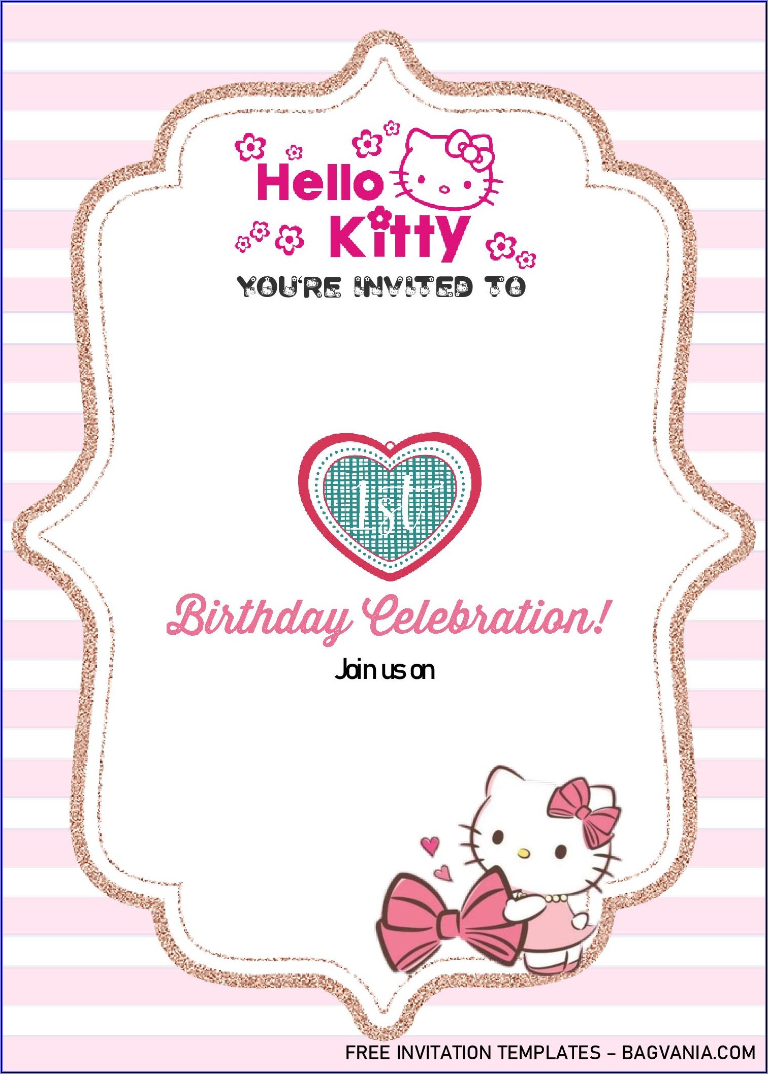 Hello Kitty Invitation Template Editable Invitations Resume Template Collections OZzX0WLz35