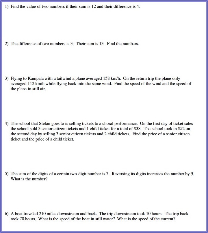 Systems Of Equations Word Problems In Slope Intercept Form Worksheet Worksheet Resume 