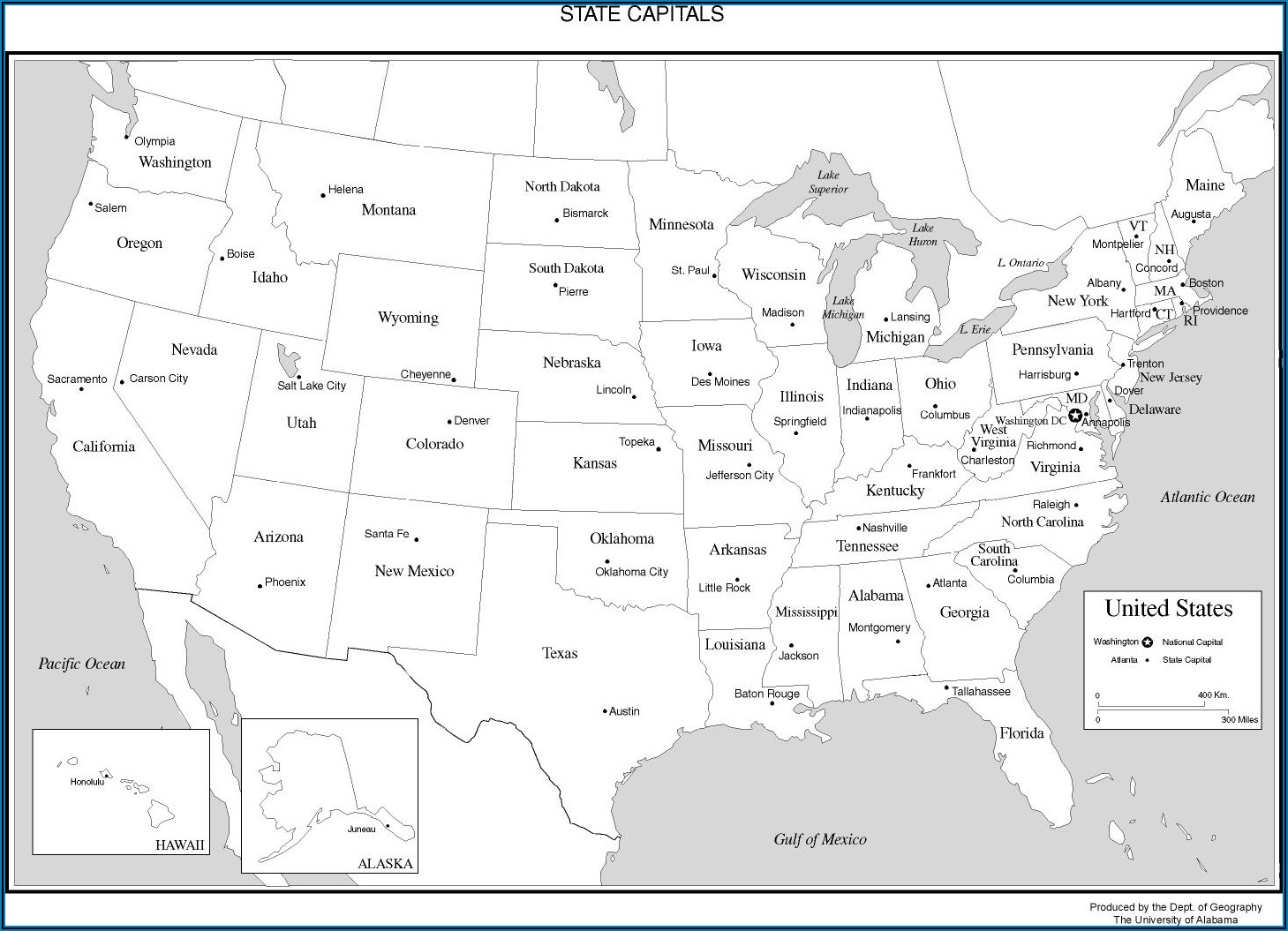  Free Printable United States Map With State Names And Capitals 