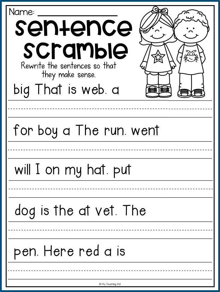Kindergarten Worksheets Sentence Writing Worksheet Resume Template 