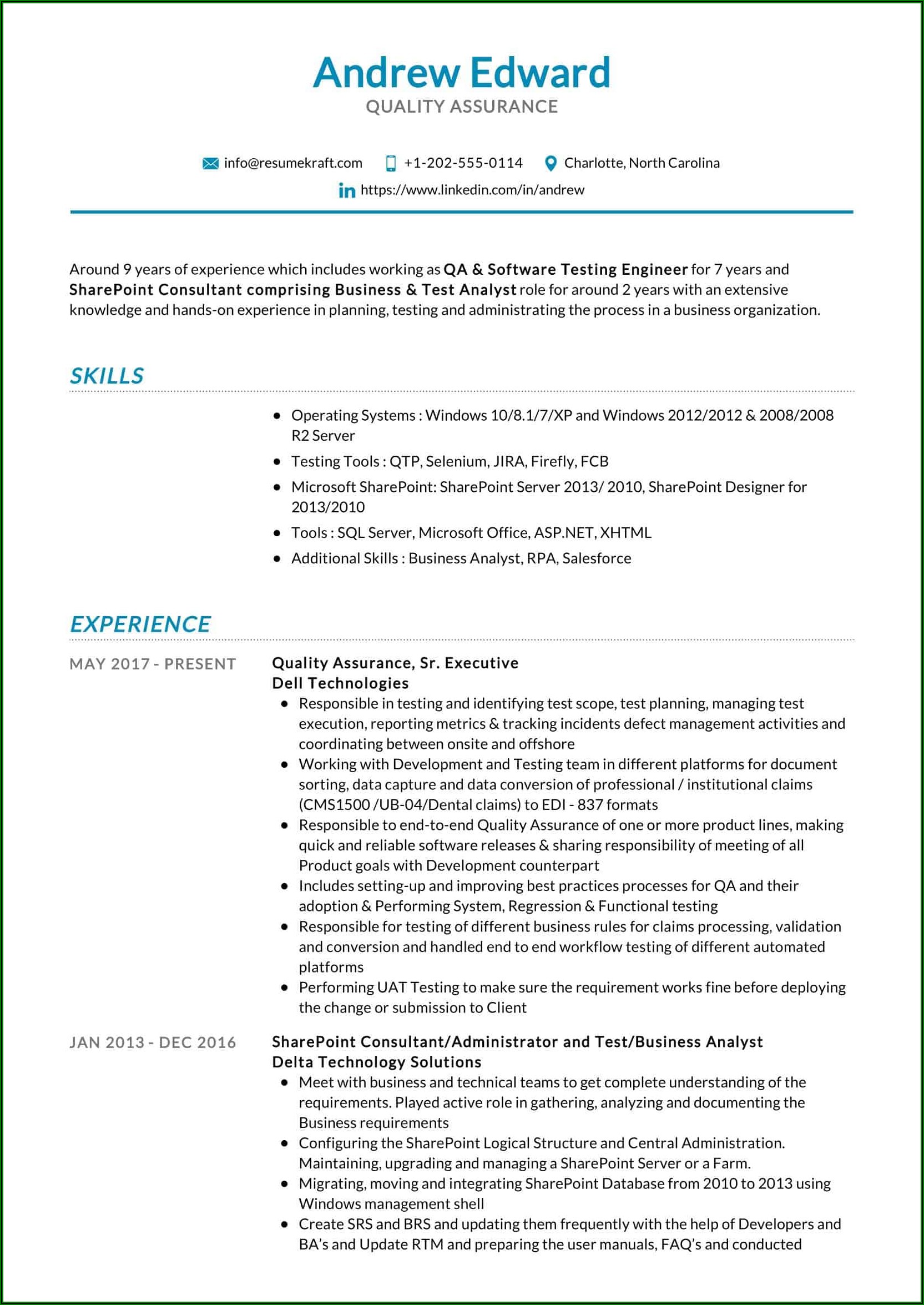 Quality Assurance Manager Cv Template Resume Resume Template 