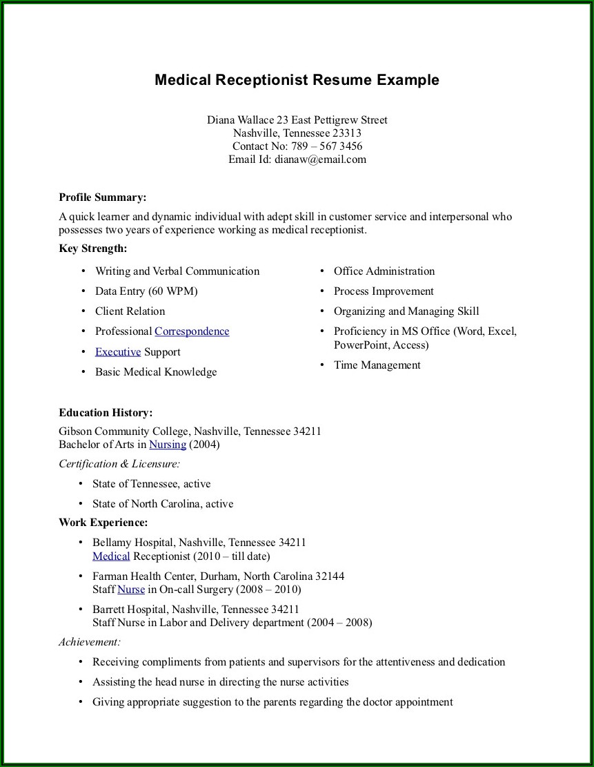 Resume Summary Examples For Medical Assistant Resume Resume 