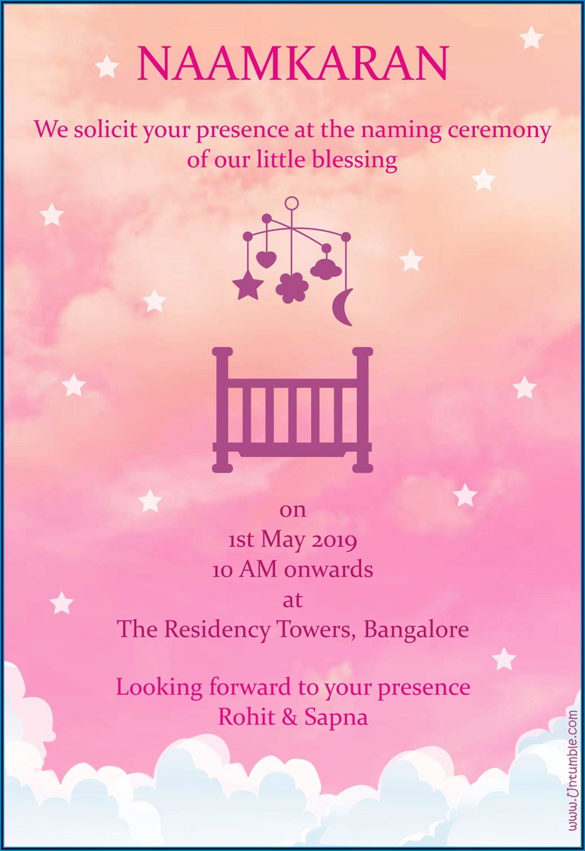 Naming Ceremony Invitation Card For Baby Girl Quotes Invitations 