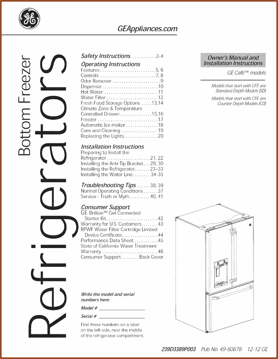 Ge French Door Refrigerator Water Line Diagram - Diagrams : Resume ...