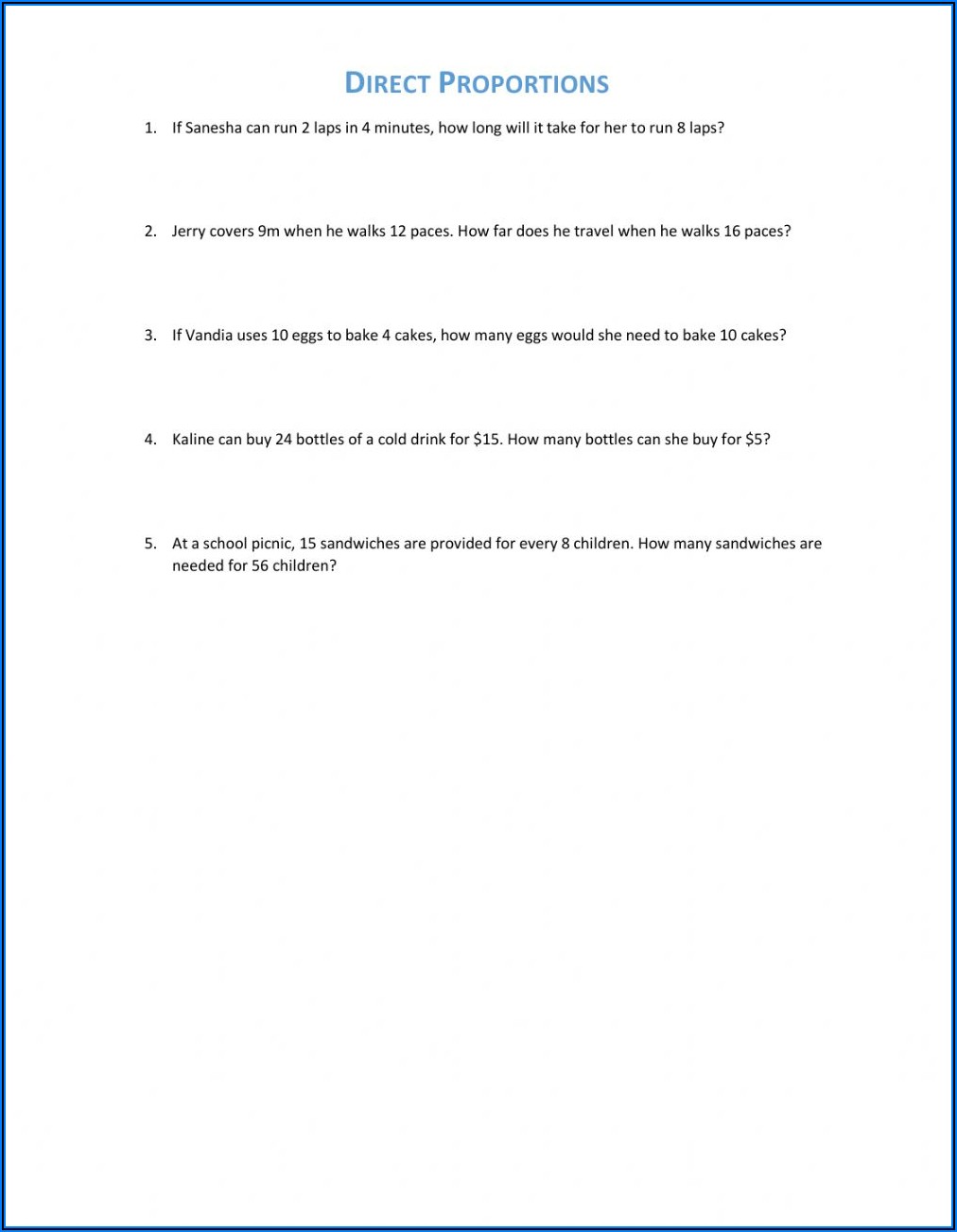 Direct And Inverse Proportion Word Problems Worksheet Pdf Worksheet Resume Template 