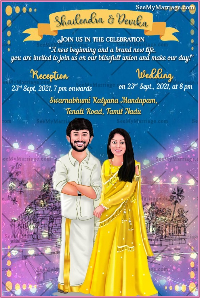 Christian Marriage Invitation Template Tamil Invitations Resume 